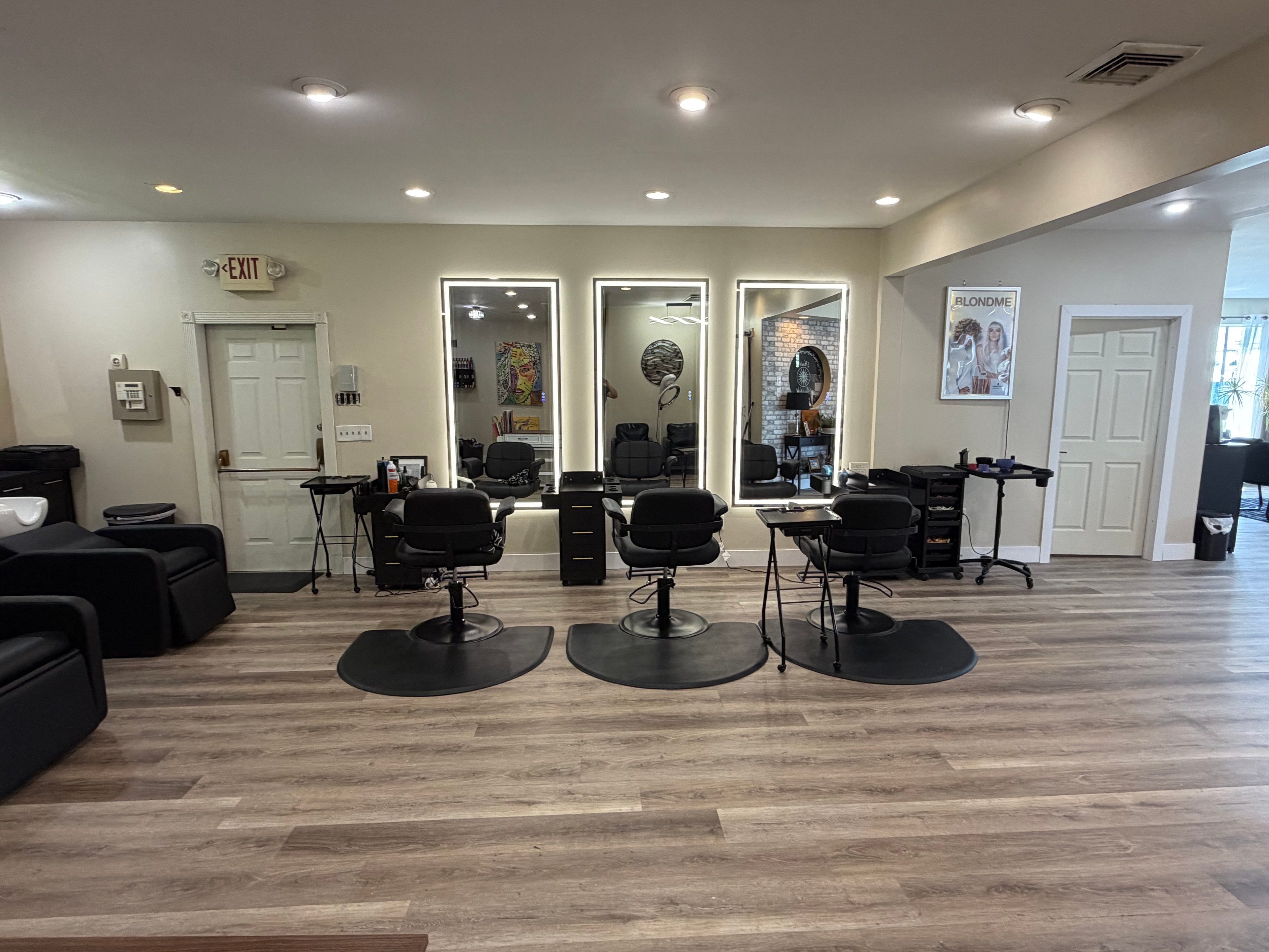 Hair by Sebo styling stations with backlit mirrors