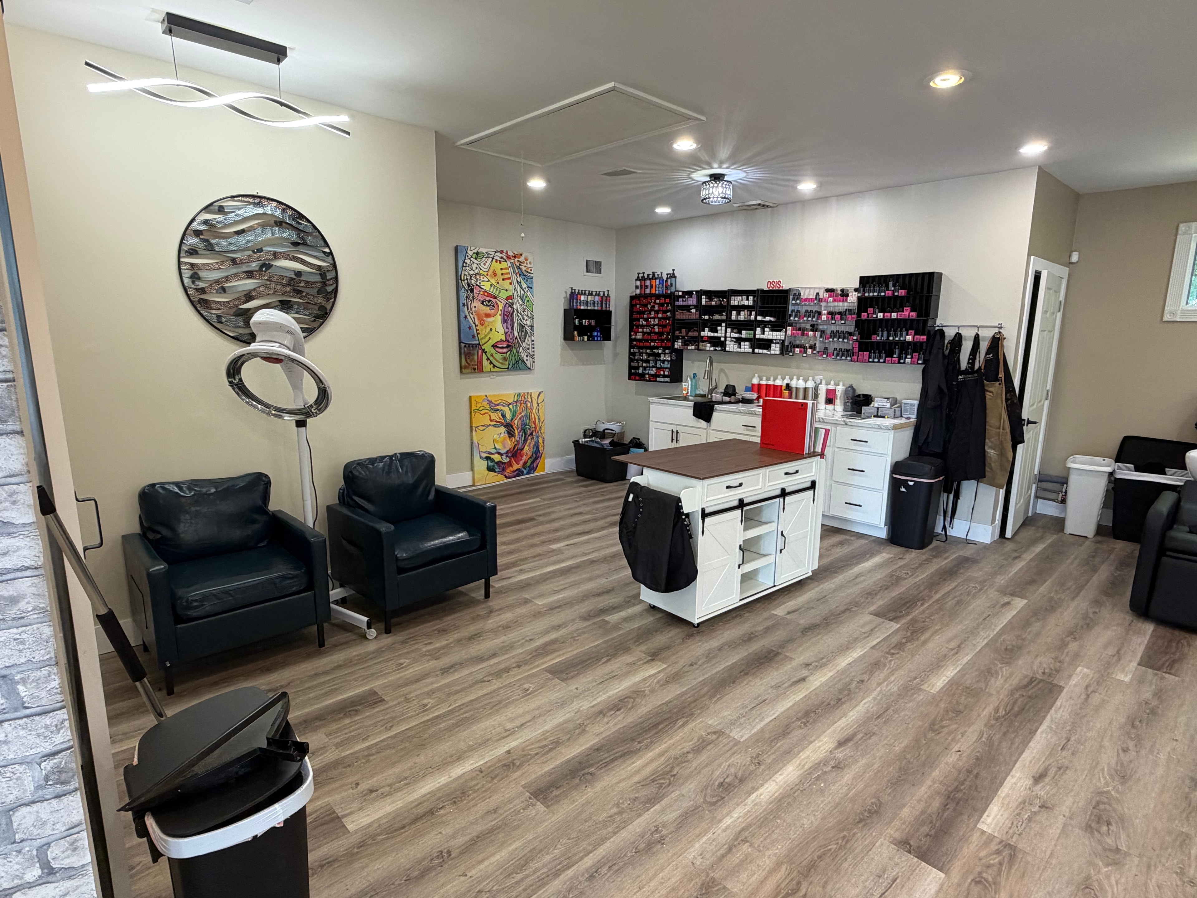Hair by Sebo shampoo bowls and styling area